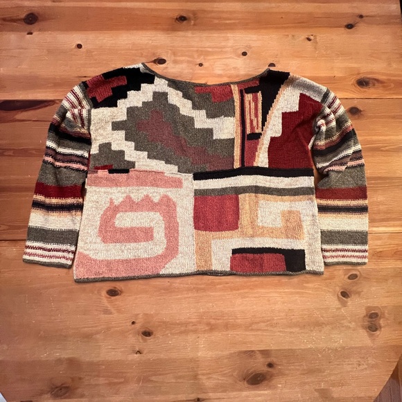 Women’s Peruvian Connection Boat Neck Cropped Knit Sweater size Small - Picture 4 of 4